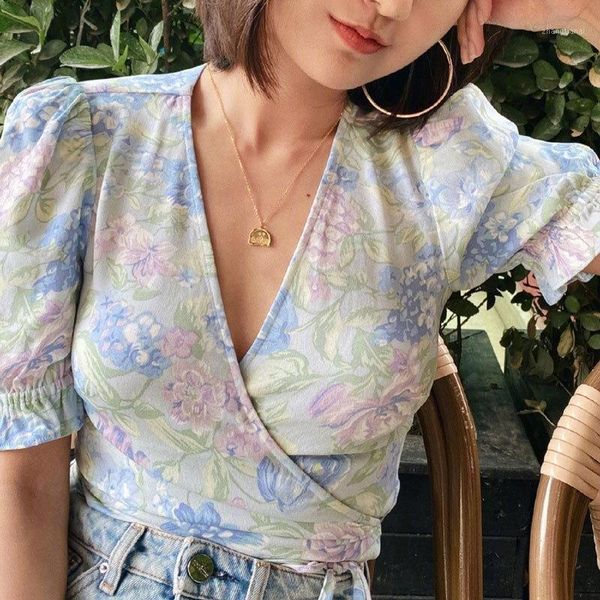

women shirt 2020 spring and summer new printed viscose shirt1, White