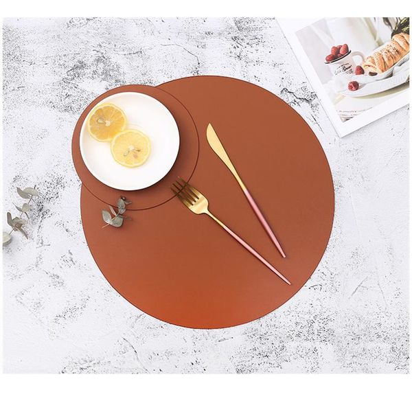

insulation oilproof leather placemat western food mat dining tableware table mat pads bowl cup coaster kitchen ac sqczrc