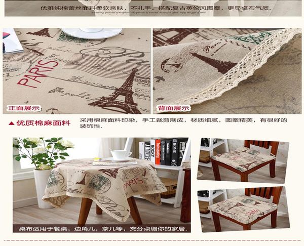 

франция париж башня хлопок лен скатерть водонепроницаемый ужин скатерть прямоугольная таблица письма drape таблица обложка jllyea garden_lig