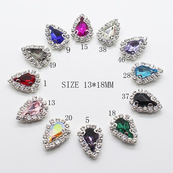 

water drop стеклянная кнопка для одежды 10шт / серия 13 * 18 мм ручная шитье кнопки diy серебряный стразы свадебное платье аксессуары wmtwup, Black