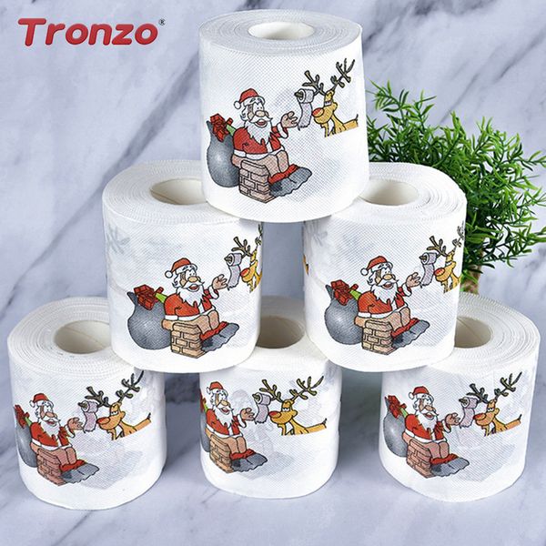 

2 tronzo layers funny christmas printing deer roll paper living room decor toilet tissue
