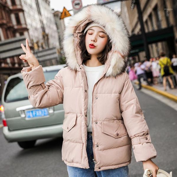 

2019 new winter coat women solid color hooded jacket womens parkas fashion zipper winter jacket outwear1, Black