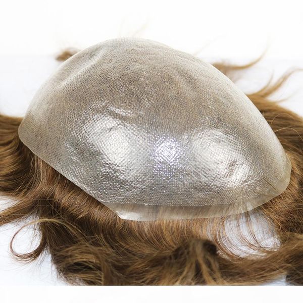 

тупейный мужчина 100% 0.06mm remy человеческих волос до 0,08 мм ультра тонких кож системы волосы v-образного петельных волосы различного цве, Black