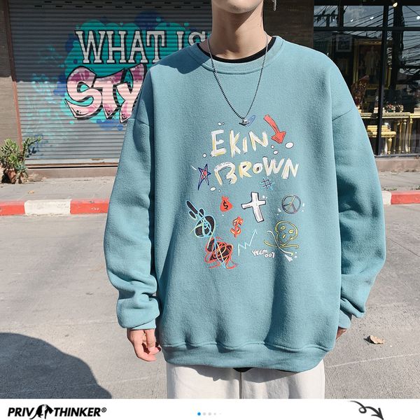 

2021 new graffiti printed men hoodies autumn new men's sweatshirts man streetwear casual pullovers 83lz, Black