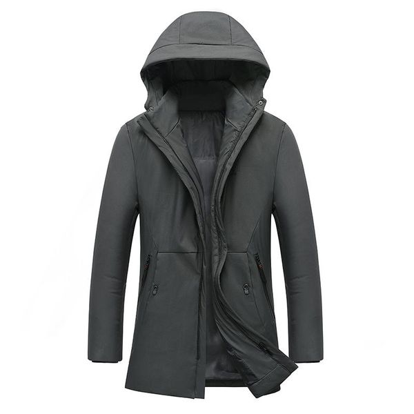 

nice winter hooded parkas men large size 5xl slim fit jacket men fashion long thick cotton liner keeps parkas coats, Black