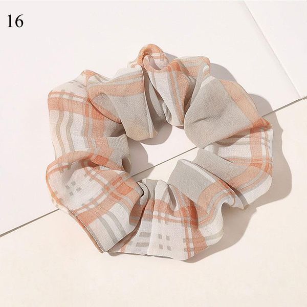 

lady rubber band colorful plaid print hair rope ring elastic hair bands hairband chiffon striped headband headdress wholesale q sqcmpt
