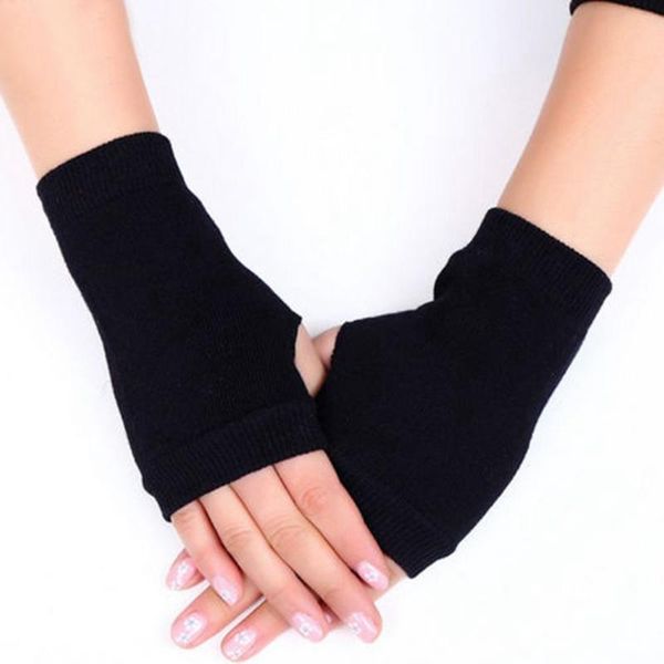 

five fingers gloves 1pairs women soft cashmere fingerless warm winter hand wrist warmer, Blue;gray