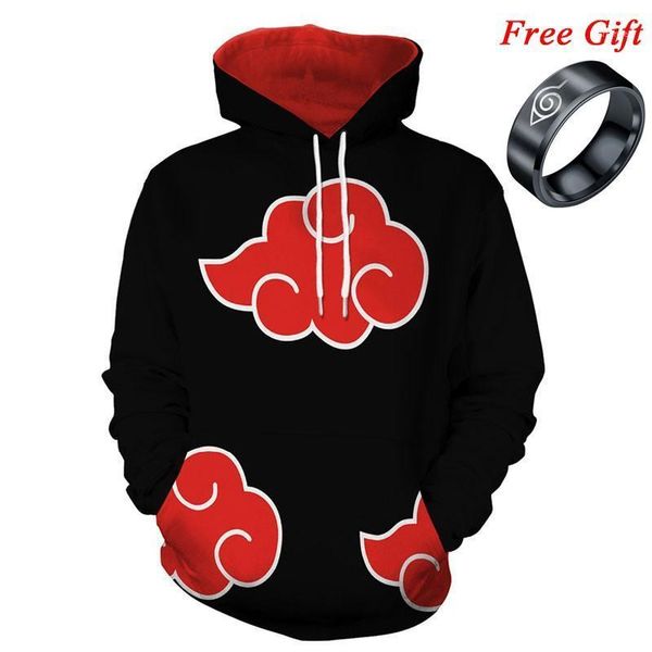 

cossun classic akatsuki hoodie casual jacket uchiha itachi sweater japanese anime man hoodies1, Black