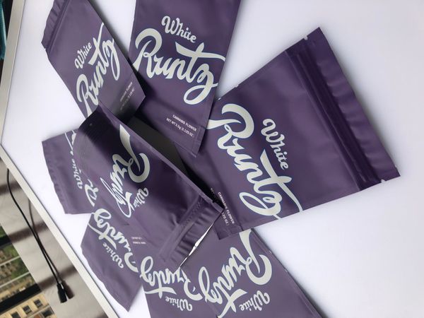 

flower purple white mylar bags bag sf california empty 3.5g 3.5g runtz bbyhq bdebaby