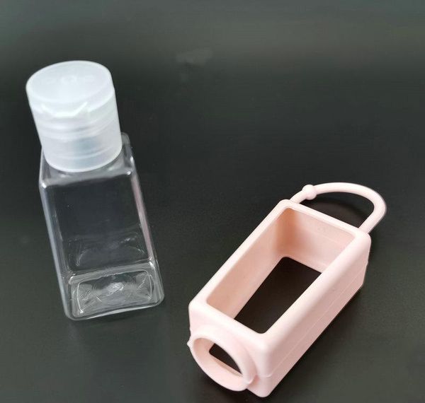 

30ml empty refillable alcohol bottle sile holder set with hook portable disinfectant liquid soap bottle hand wmtxcp mx_home