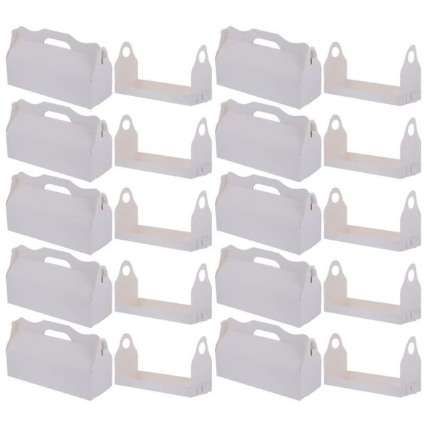

10pcs desserts cake box with handle portable large capacity natural cake box