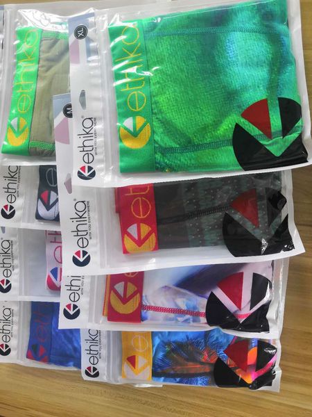 

promotion random styles ethika men's boxer underwear sports hip hop rock excise underwear skateboard street fashion quick dry 025, Black;white