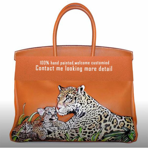 

painted leopard home women handbag genuine leather cowhide designer bag crossbody bags for ladies messenger bag luxury handbags, Black;red