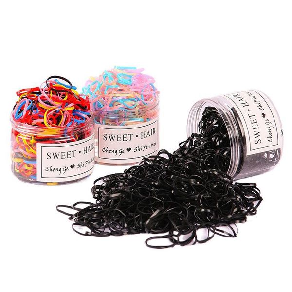 

kids elastics disposable rubber bands soft elastic band for girl multicolor fashion hair braids wedding hairstyle kimter-c205fz