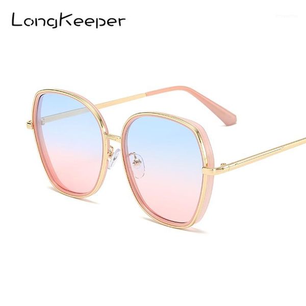 

brand design fashion sunglasses new men vintage metal frame sun glasses uv400 women gradient big shades eyewear gafas de sol1, White;black