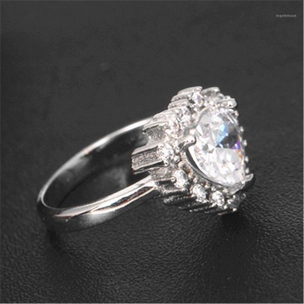 

fashionable popular woman silver ring classic exquisite heart-shaped inlaid zircon temperament female hand jewelry1, Golden;silver