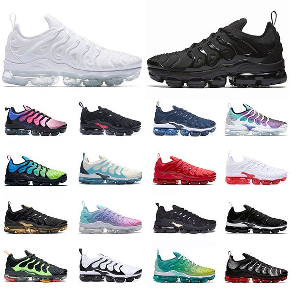 

new tn plus vopars running shoes sports triple white off black cool grey usa mens womens designer sneakers, White;red