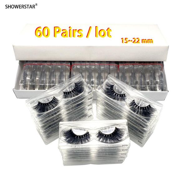 

60 pairs wholesale make up 5d mink eyelashes natural fluffy extension hair eye lashes no box 16~25 mm a19 a14