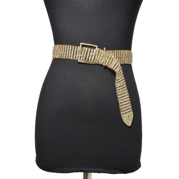 

belts [aetrends] luxury rhinestone belt wide bling artificial crystal diamond waist chain for women d-0128, Black;brown