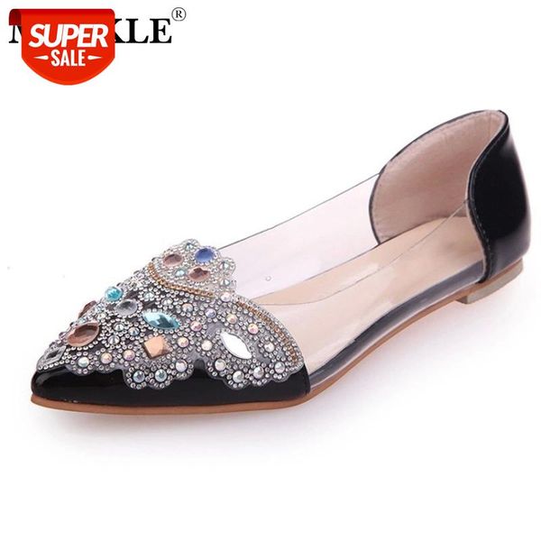 

mcckle women ballet flats rhinstone ballerina soft sole slip on casual shoes comfort crystal wedding summer ladies shoes #0b31