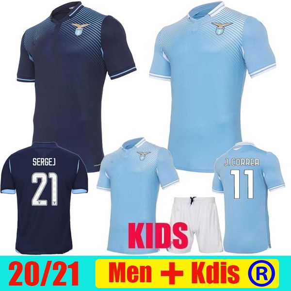 

20 21 lazio cup league soccer jerseys away green third 2020 2021 football shirts special luis immobile men kids kits maglia da calcio, Black;yellow