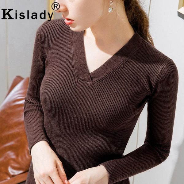 

kislady plus size long sleeve gothic knitted shirt v-neck harajuku shirt 2020 korean vintage solid simple clothes1, White