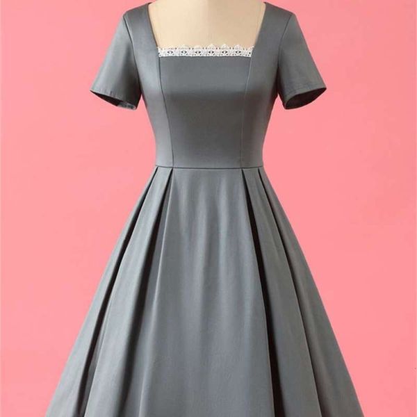 

clothing 2020 women's temperament selling hepburn style square collar matching clothes 8210, Black;gray