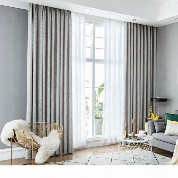 

curtain fabric solid geometric blackout physical curtains for bedroom double-sided jacquard chenille curtain cloth drape m131-50