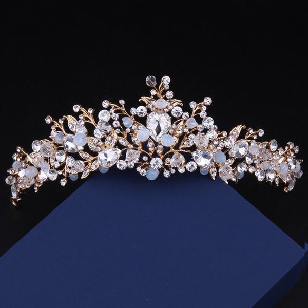 

cold color plant branch rhinestone hair jewelry for wedding bride hair accessories beads crystal head accessories for women, Golden;silver
