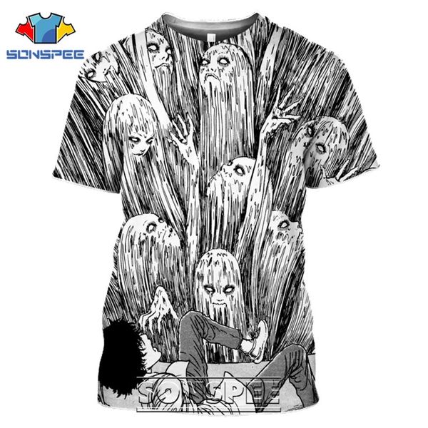 

junji ito horror anime japanese men 3d print shirts aesthetic oversized horror men clothing