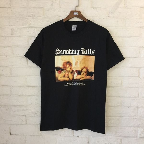 

hahayule 1шта летнего gothic smoking kills изображение печати охладить модельер с коротким рукавом женского s толстовки футболки толстовки