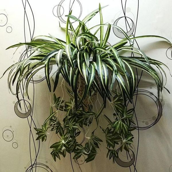 

artificial plant 58cm wall hanging cymbidium vine artificial flower greenery plants for wedding home decoration1