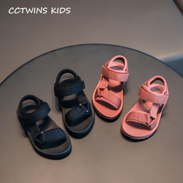 

cctwins kids 2020 summer baby girls brand beach sandals toddler fashion casual soft flat children canvas shoes black, Black;red