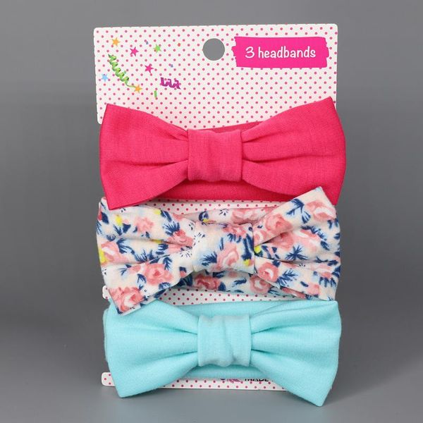 

hair accessories 3pcs/set baby girl fashion headband for children soft flower bowknot elastic kids girls year gift, Slivery;white