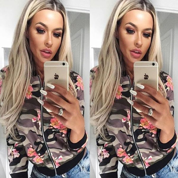 

womens retro floral zipper up jacket casual coat fasion outwear1, Black;brown