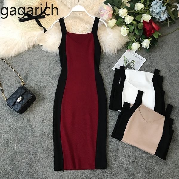 

gagarich women dresses slim skinny vestidos tight sleeveless tank bodycon dress tide 2020 summer new robe femme y200418, Black;pink