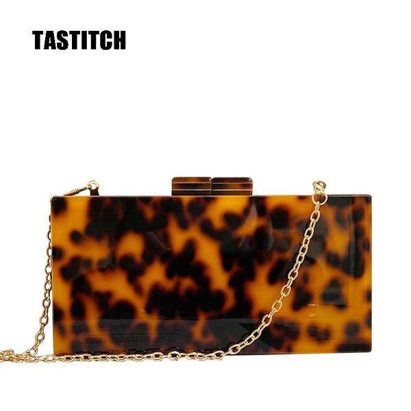 

evening bags personality fashion leopard acrylic girl shoulder bag single room messenger dinner party opponents take the