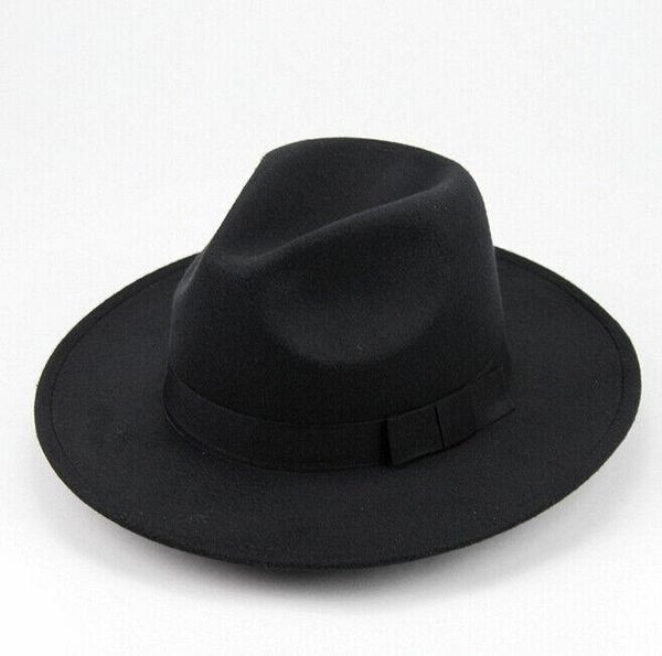 

hats vintage mens women hard felt cap wide brim fedora trilby panama cowboy hat
