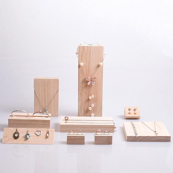 

new fashion solid wood jewelry display holder earrings holder necklace pendant stand ring tray jewelry display tray, Pink;blue