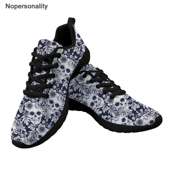 

nopersonality women platform sneakers skull print lightweight breathable casual walking shoes spring autumn zapatos de mujer, Black