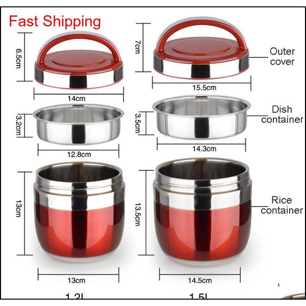 

new 1.5/1.2l stainless steel food thermos 6-12 hours vacuum lunch box thermo container soup jar insulated t qylgej bdetoys