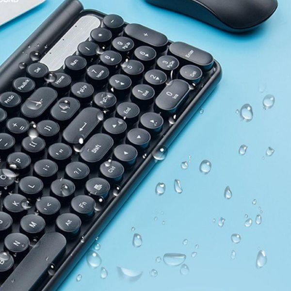 

wireless keyboard and mouse set battery powered silent computer keypad mouse