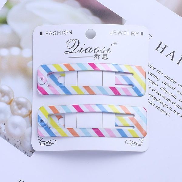 

2pcs hair clips leopard print fashion hair accessories for girls women multicolor barrette plaid snap clips hair pins girls 7cm bbyihk, Slivery;white