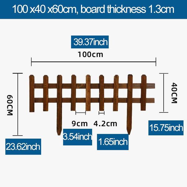 Recinzioni, cancelli a traliccio 100 * 40 * 60 cm legno anticorrosione carbonizzato inserito recinto in legno cortile esterno recinti in legno massiccio fiore ZL0460