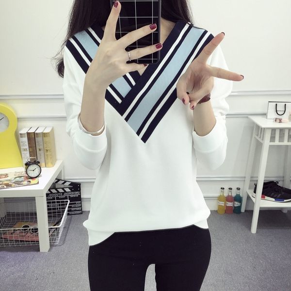 

ixwjj new autumn 2019 fat mm plus long plus bottoming 200kg loose and thin size sleeve t-shirt women's coat t-shirt 4prwj, White