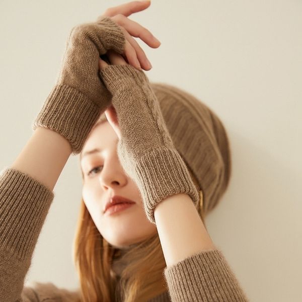

new fashion warm gloves in autumn and winter 100% pure cashmere, Blue;gray