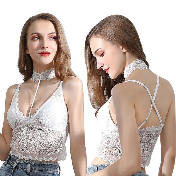 

women vest camisole lace halter tube female underwear lingerie kg-980, Black;white