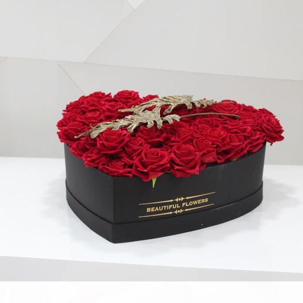 

4pcs 99 rose gift box silk fabrics lovely flower box peach heart valentine's day oversized heart-shaped romantic