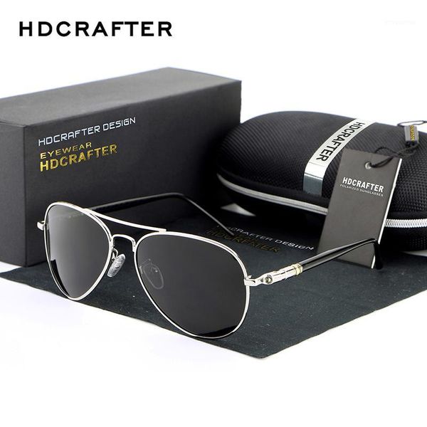 

hdcrafter polarized lens sunglasses for men/women pilot driving sunglasses alloy classic sun glasses masculino1, White;black