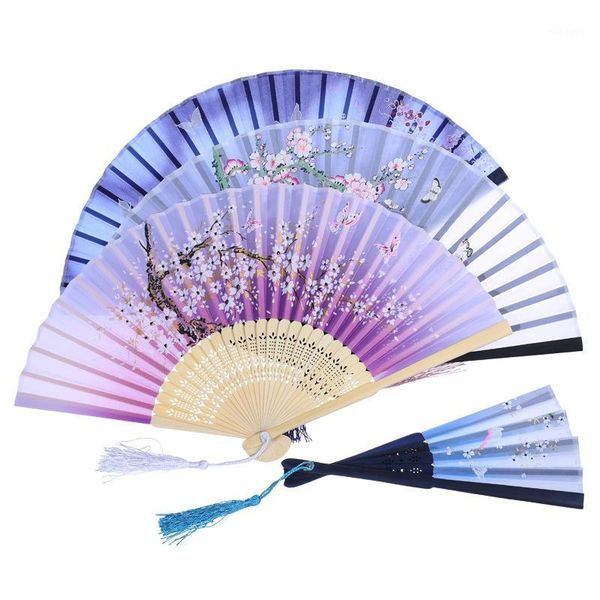

bamboo lace silk folding hand held fans handmade hollow carved chinese foldable fans for wedding party dance party pocket gifts1